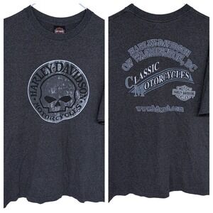 Gray Harley Davidson Motorcycles T Shirt XL Biker Washington DC‎ Skull